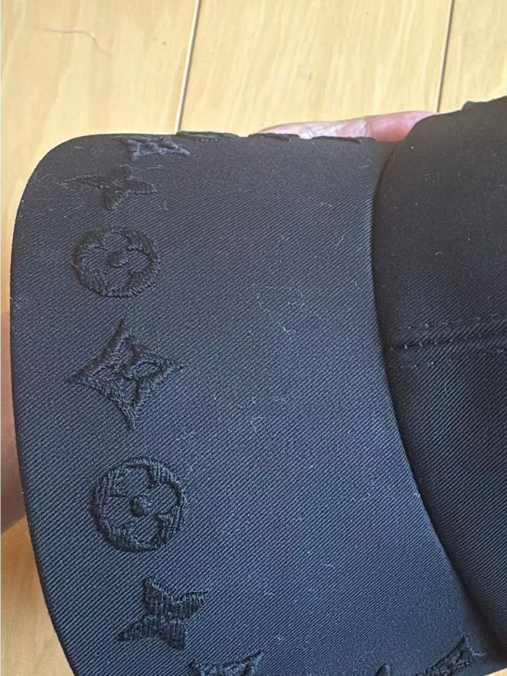 Louis Vuitton Black Baseball Cap with Gold LV Accent